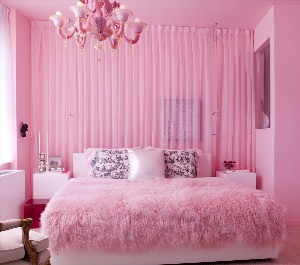 Дизайн штор для розовой спальни