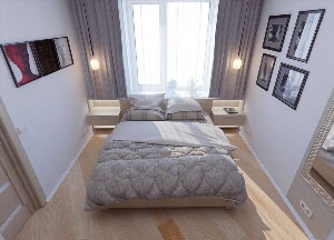 Кровать в узкой комнате