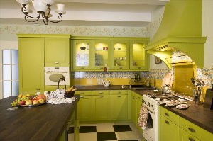 Дизайн кухни оливкового цвета