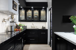 Маленькая кухня в черном цвете
