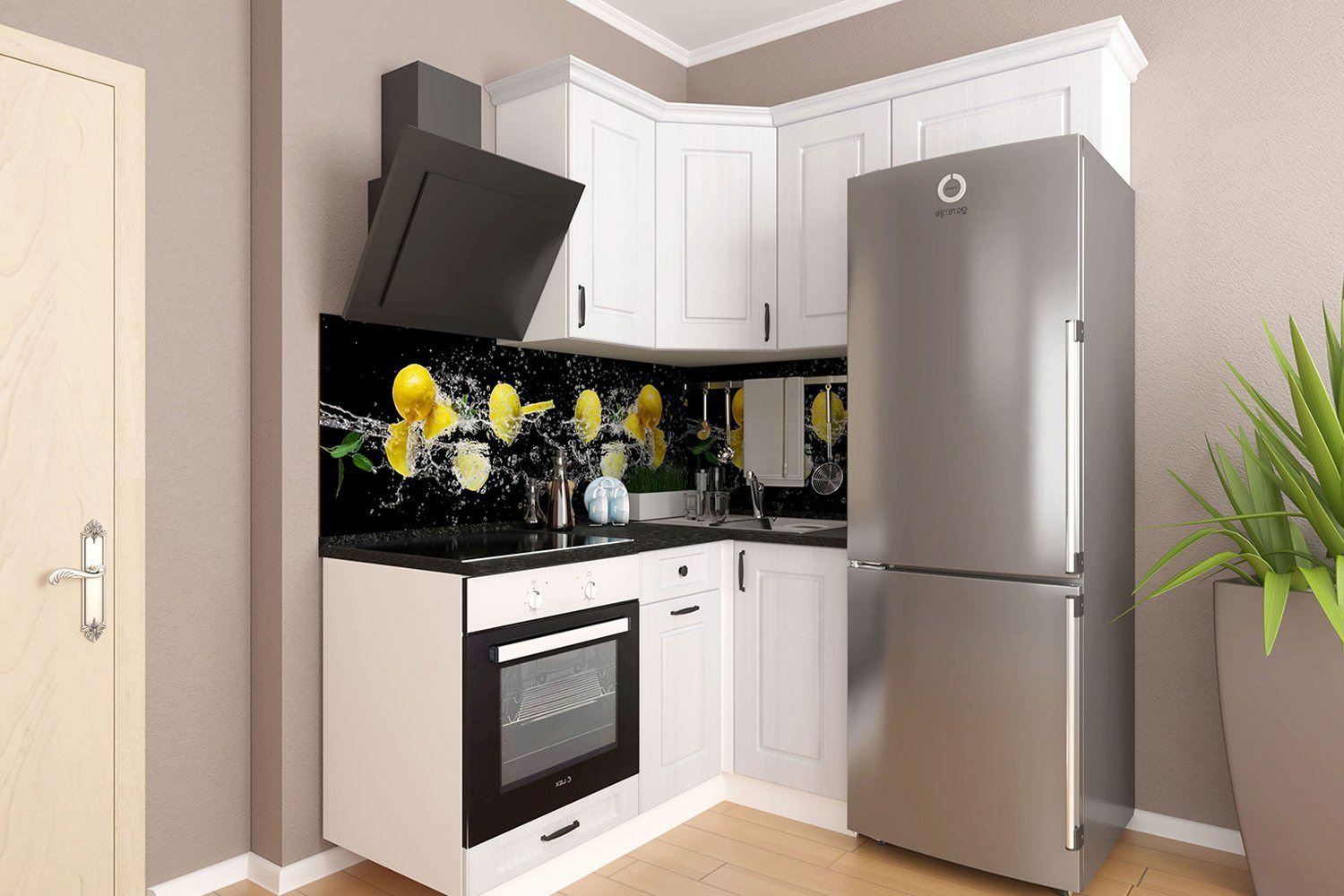 Проект угловой кухни с вместительным холодильником: основные правила дизайна