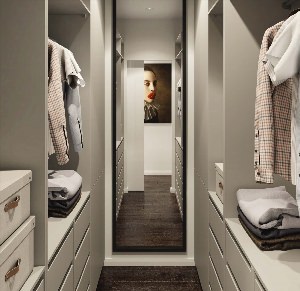 Дизайн гардеробной комнаты маленького размера