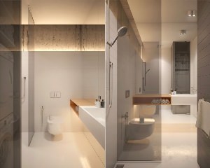 Маленькая ванная комната в стиле минимализм