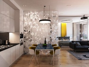 Современный дизайн интерьера кухни гостиной