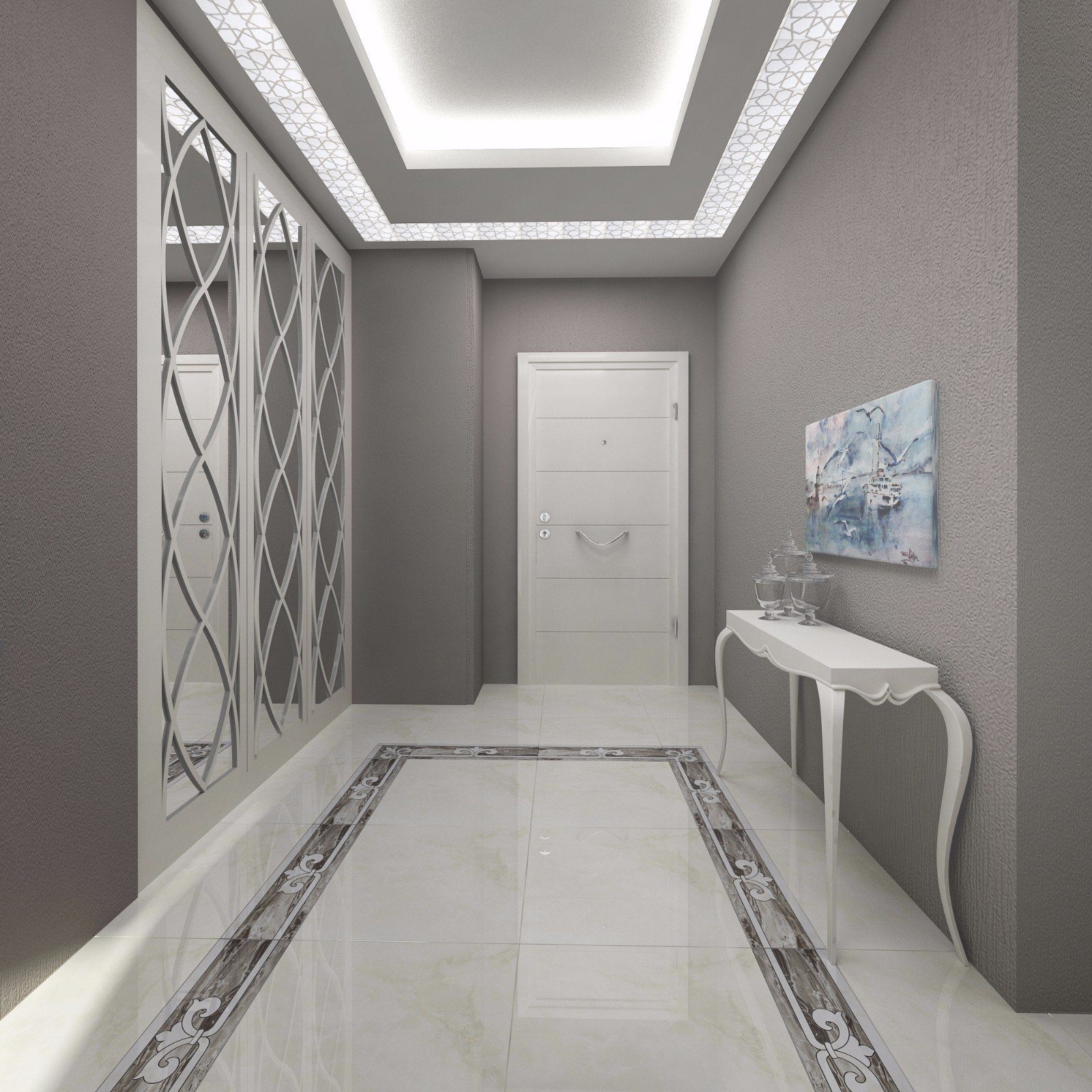 Дизайн потолка коридора из гипсокартона