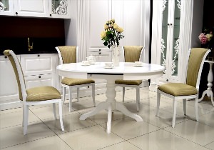 Белые мягкие стулья для кухни