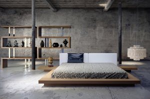 Кровать в стиле лофт дерево
