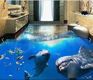 Ванная комната с дельфинами