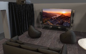 Большой телевизор в маленькой комнате