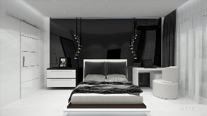 Спальная в стиле хай тек
