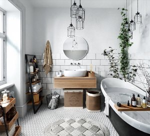 Интерьер ванной в скандинавском стиле