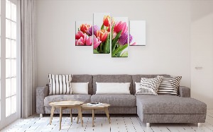 Картины с тюльпанами в интерьере