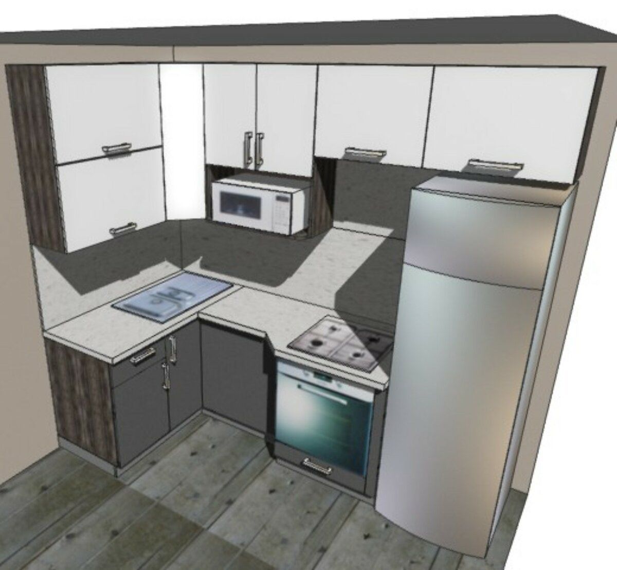 угловая кухня 6 кв дизайн