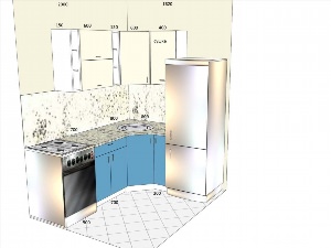 Кухни хрущевки угловой дизайн с холодильником