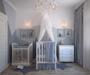 Детская комната для новорожденного мальчика
