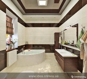 Дизайн ванных комнат в коричневых оттенках