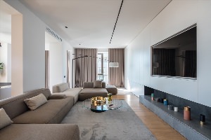 Дизайн гостиной в частном доме минимализм
