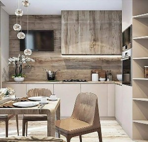 Дизайн кухонь с ламинатом на стенах
