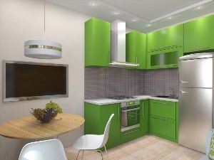 Готовые кухни зеленого цвета