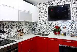 Кухня в черно белом цвете