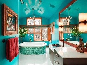 Покрашенная ванная комната