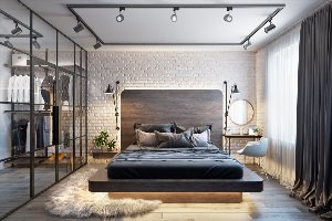 Дизайн спальни в стиле лофт