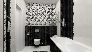 Ванная в черно белом стиле