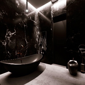 Темная ванная комната
