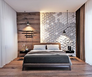 Стены в спальне варианты отделки
