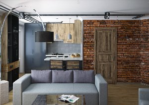 Дизайн квартиры студии в стиле лофт