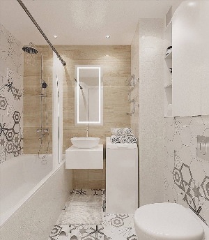 Современный дизайн ванной в хрущевке
