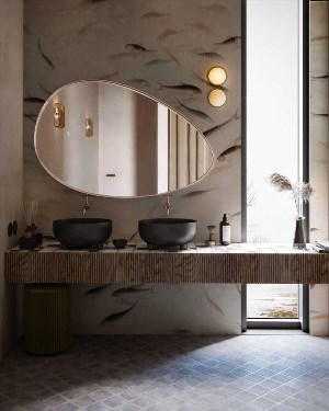 Необычное зеркало в ванной