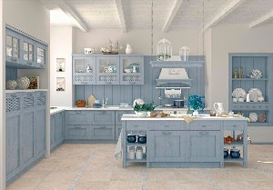 Синяя кухня в стиле прованс