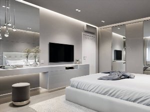 Дизайн двухкомнатной квартиры в серых тонах
