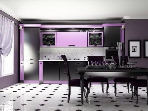 Кухня фиолетовая с черным