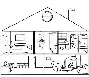 Рисунок дома с комнатами