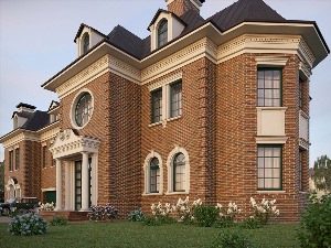 Дизайн фасада дома из кирпича