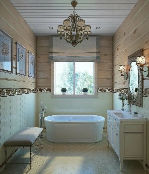 Дизайн ванны в деревянном доме