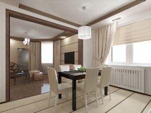 Дизайн штор совмещенной гостиной с кухней