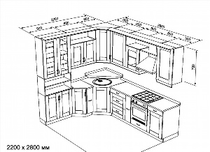 Дизайн проекты угловых кухонь