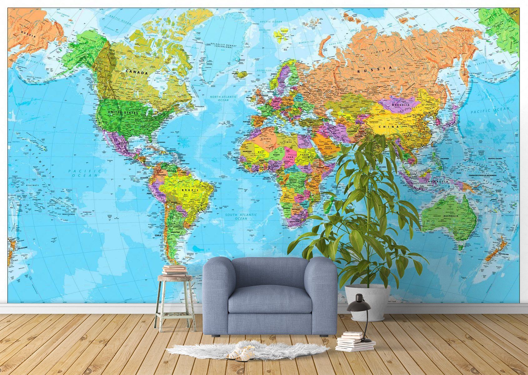 Карта мира с фотографиями мест онлайн