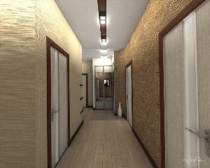 Длинный коридор с дверями