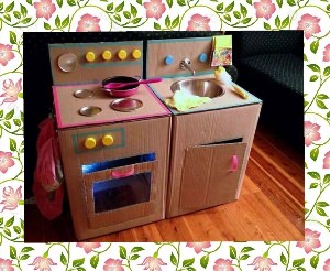 Кухня из картона для детей