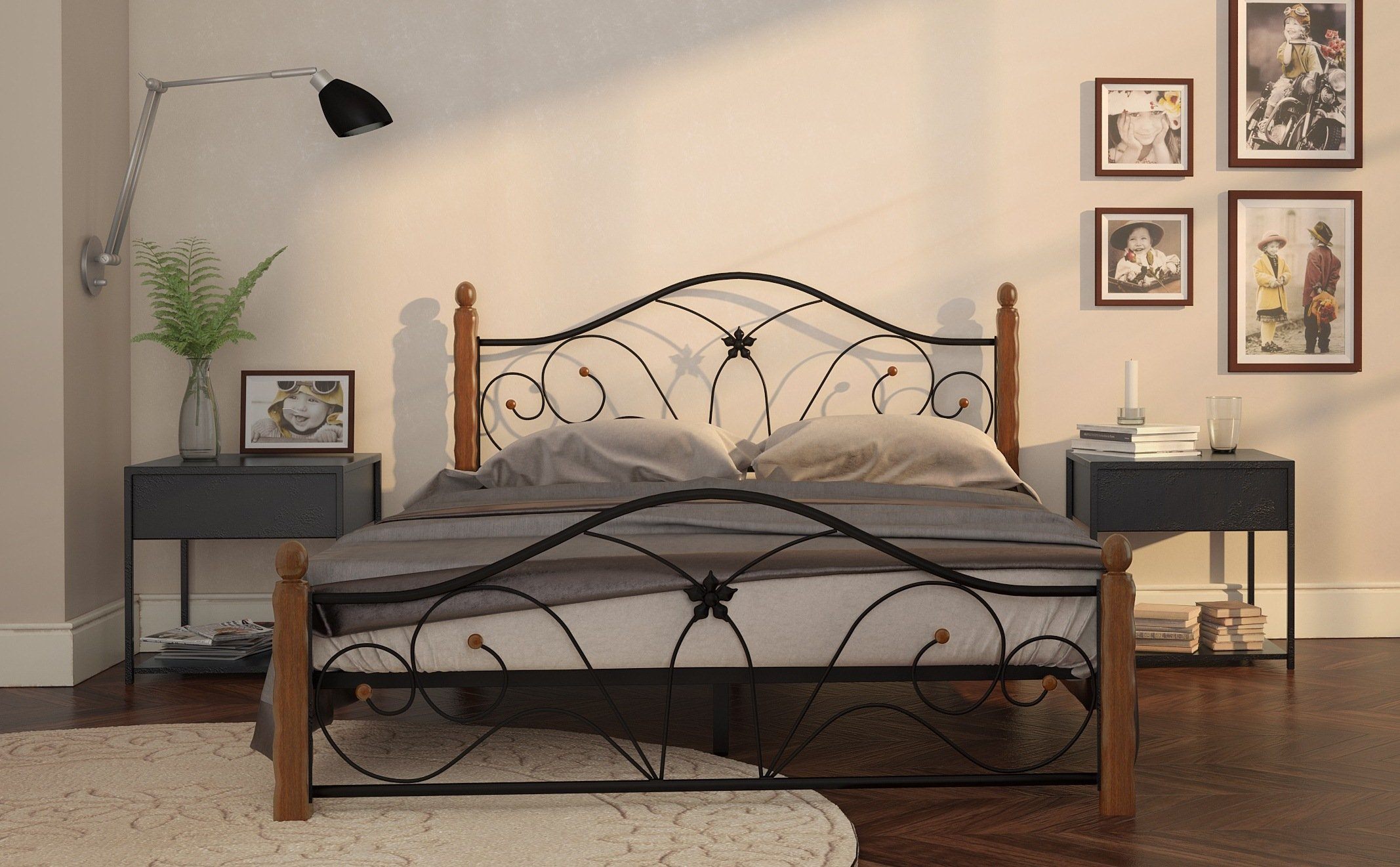 Спальня с кованой кроватью: разнообразие роскошных интерьеров