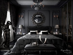 Черная спальня дизайн