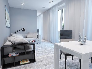 Бело серый интерьер квартиры