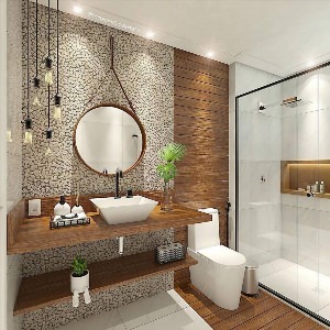 Современный дизайн ванной комнаты без туалета