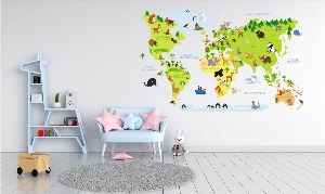 Карта на стену в детскую комнату