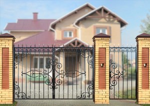 Ворота в частный дом