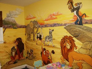 Рисунок Король Лев на стене